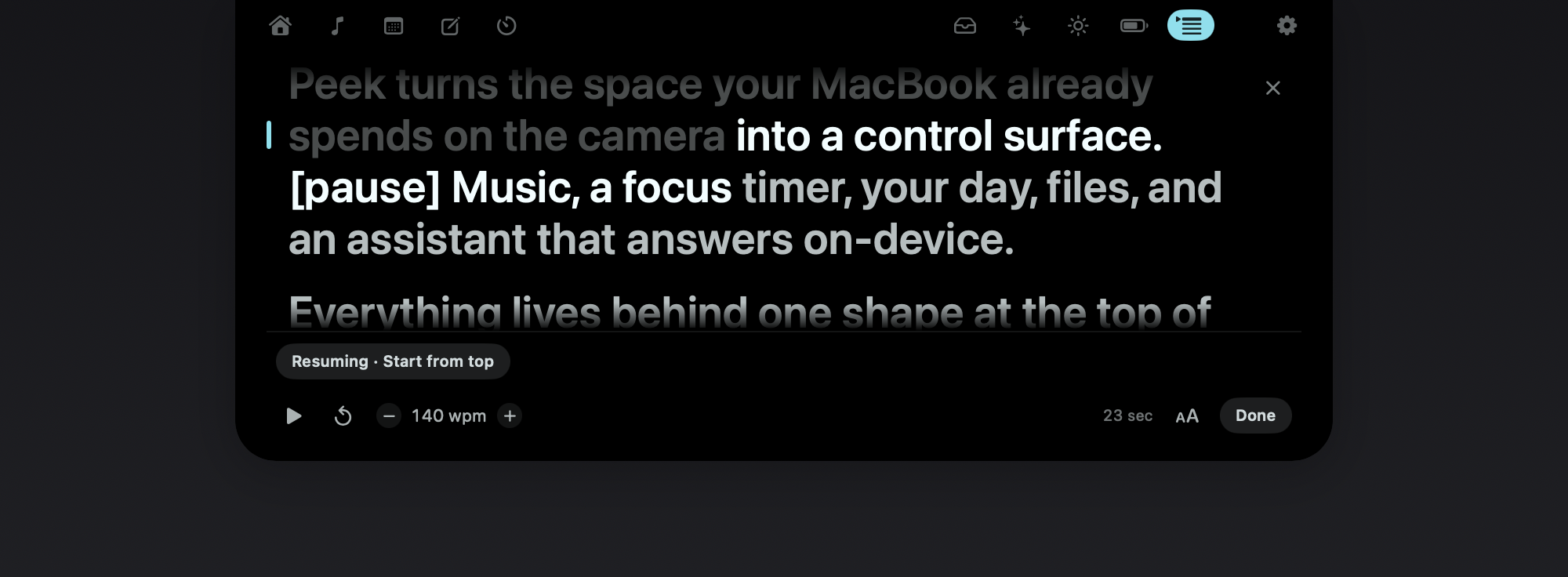 Read to camera without looking away — Teleprompter reading under the camera
