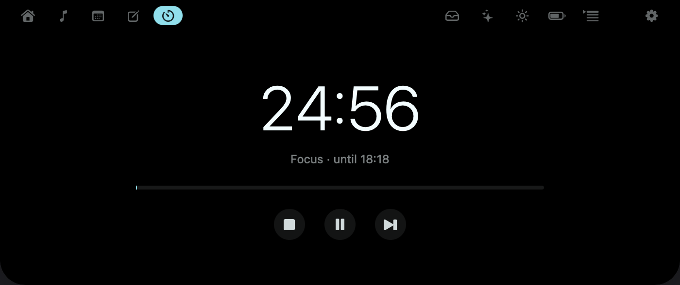 A pomodoro where you glance — Timer tab